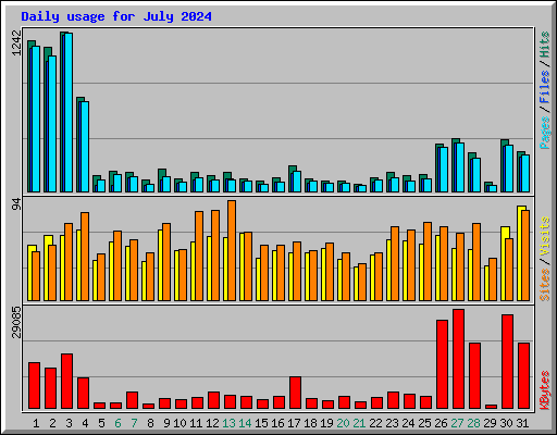 Daily usage for July 2024