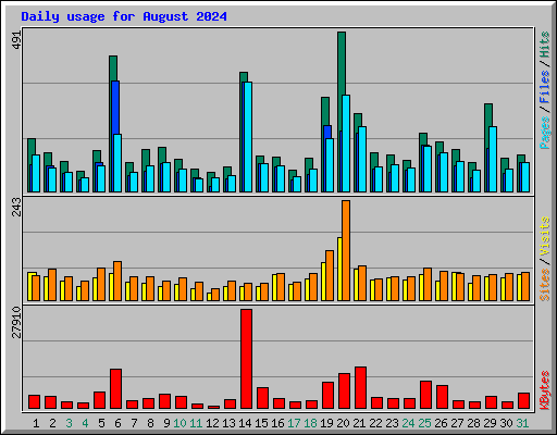 Daily usage for August 2024