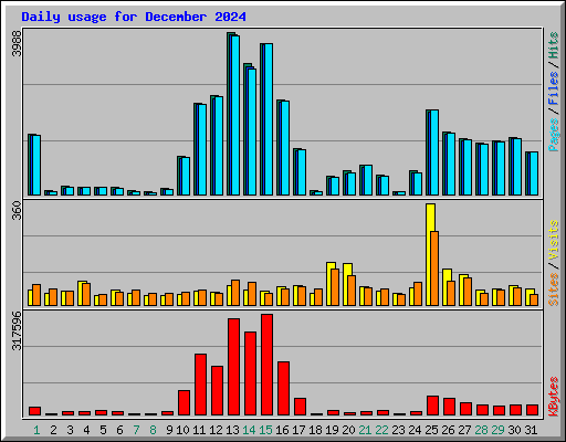 Daily usage for December 2024