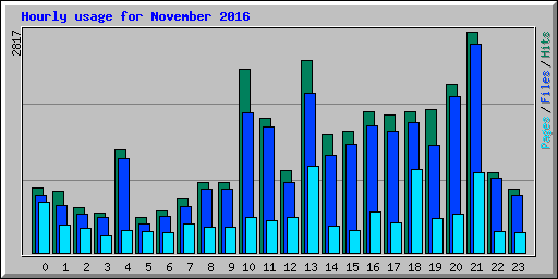 Hourly usage for November 2016