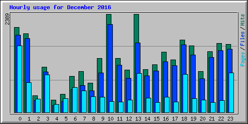 Hourly usage for December 2016