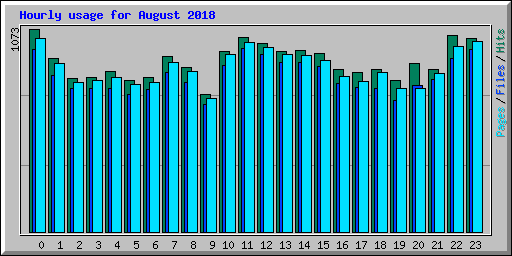 Hourly usage for August 2018