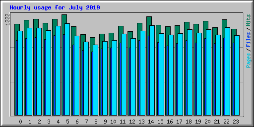 Hourly usage for July 2019