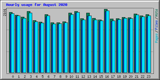 Hourly usage for August 2020