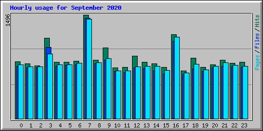 Hourly usage for September 2020