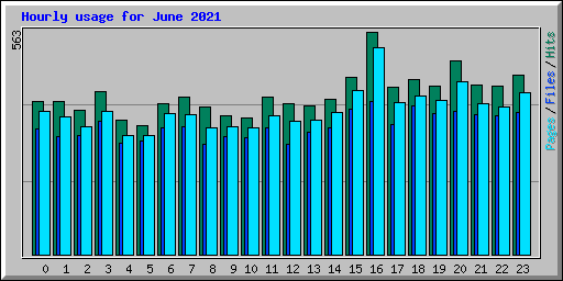 Hourly usage for June 2021