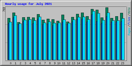 Hourly usage for July 2021