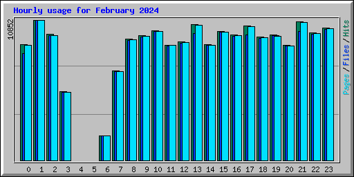 Hourly usage for February 2024