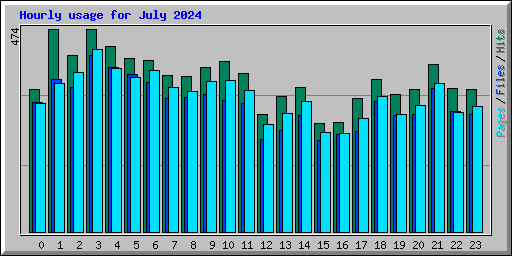 Hourly usage for July 2024